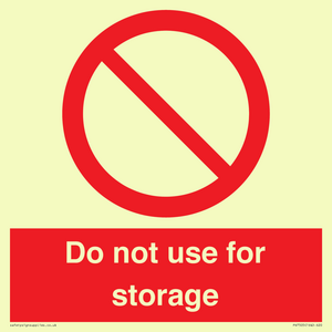 Do not use for storage